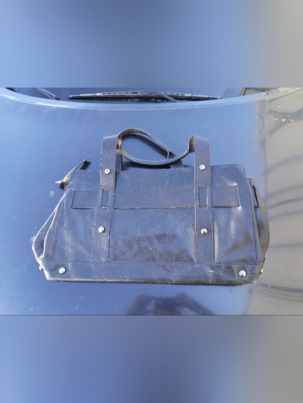 Kenneth Cole Black Leather Bag Used